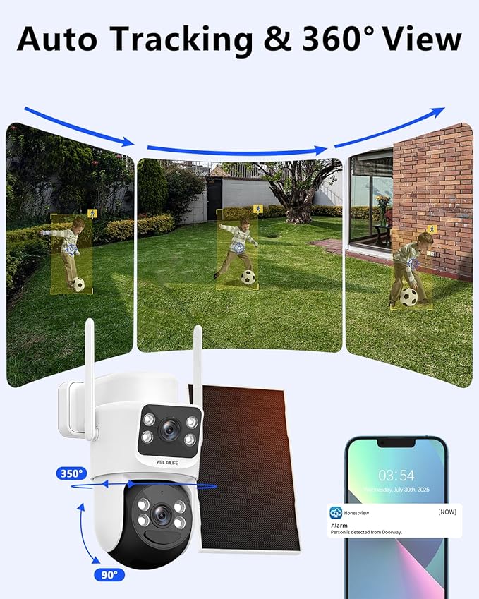 WEILAILIFE 【Auto Tracking & 2-Way Audio】 Security Cameras Wireless Outdoor - Image 3