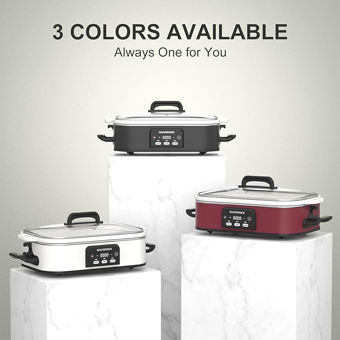 Magnifique 4 Quart Casserole Digital Slow Cooker, Premium Ceramic Bakeware - Image 6