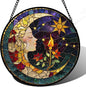 DASTOLL Stained Glass Window Hanging, Moon Goddess Torch Suncatcher Diamond by DASTOLL