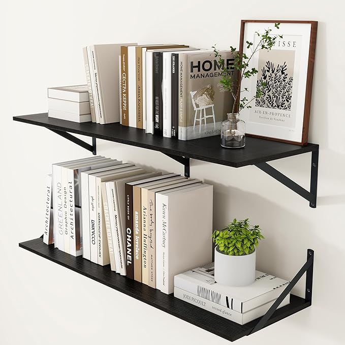 Heimlove Black Deep Floating Shelves by Heimlove