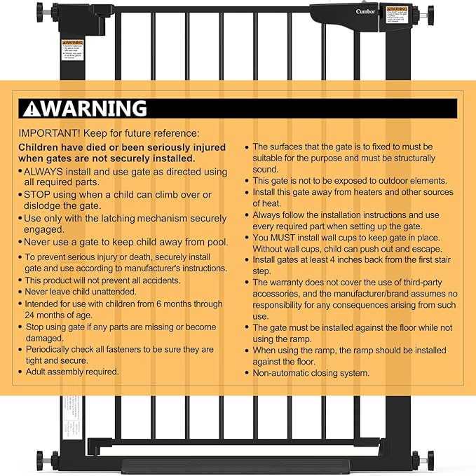Cumbor 36" Extra Tall Baby Gate - Image 9
