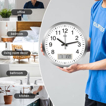 HITO 16 Inch Silent Wall Clock Battery Operated - Image 4