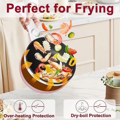 Dezin Hot Pot Electric Upgraded, Non-Stick Sauté Pan, Rapid Noodles Electric Pot - Image 2
