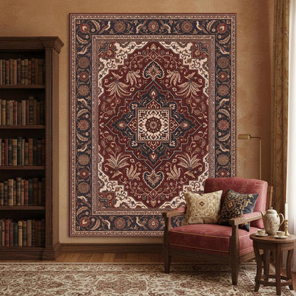 Accnicc Vintage Floral Tapestry Wall Hanging Hippie Indian Bohemian Mandala Tapestry Aesthetic Botanical Bird Red Small Tapestries for Mural Bedroom Living Room Dorm Decor 60 x 44 Inch