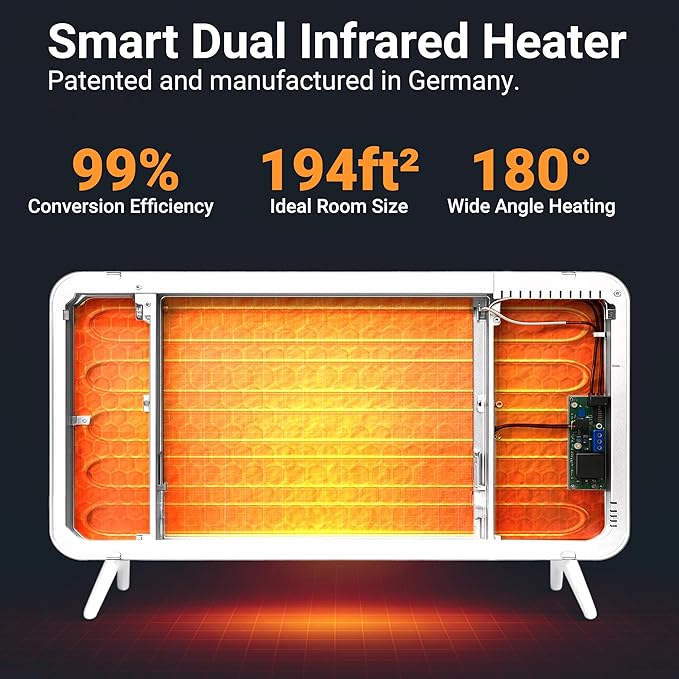 Könighaus 800W Smart Dual Space Heater – Wall heater and mobile use – WiFi App - Image 6