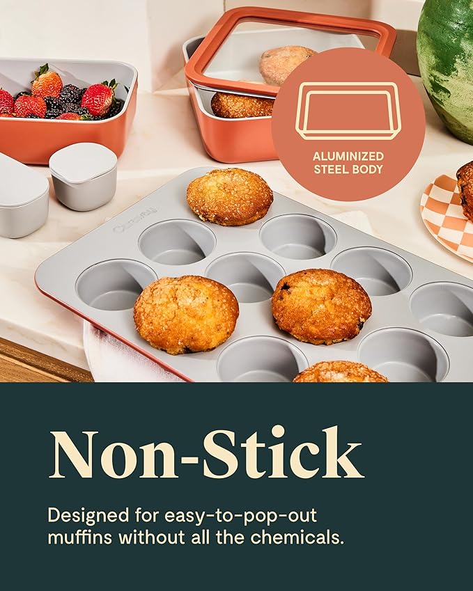Caraway Non-Stick Ceramic 12-Cup Muffin Pan - Image 4