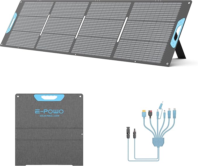 220W Portable Solar Panel for Power Station, 23.5% High Efficiency ETFE