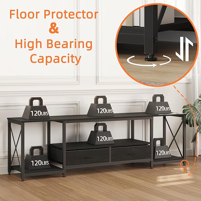 GYIIYUO TV Stand with Fabric Drawers - Image 5