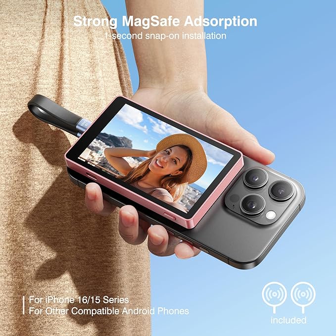 Vlog Selfie Monitor Screen, Magnetic Phone Vlog Selfie Monitor Screen 4K 60fps - Image 3