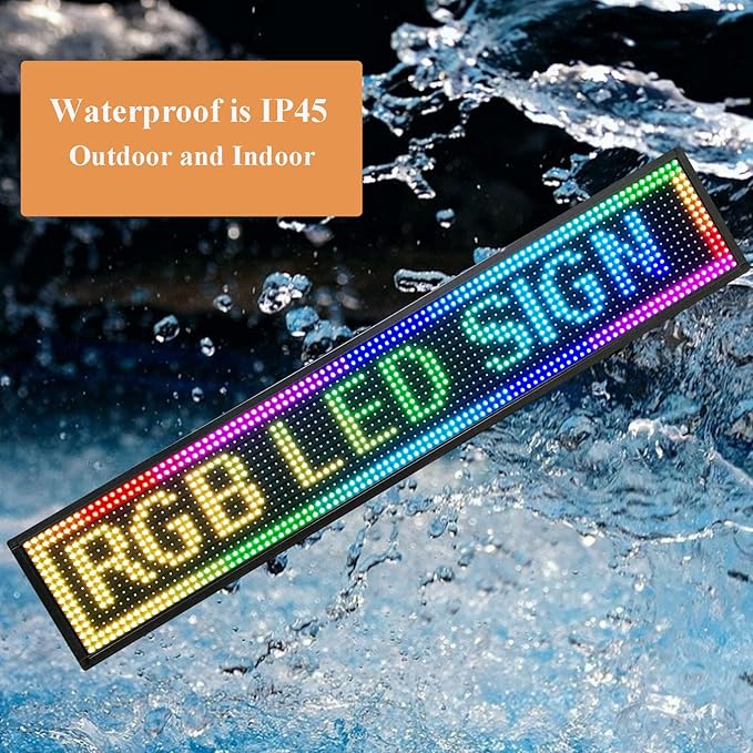 P6 Outdoor Full Color 40 x 18 inches Led Sign WIFI And USB Programmable Led Sign - Image 4