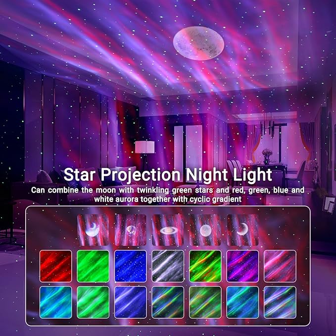 HERHOTER Star Projector, Northern Lights Projector, - Image 2