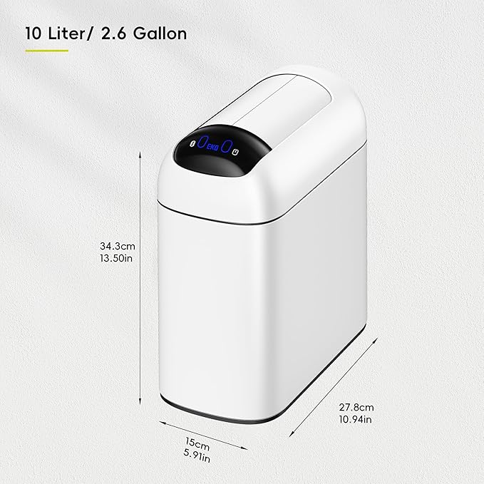 EKO Astro Slim Sensor Trash Can, 10L / 2.6 Gallon Touchless Garbage Bin - Image 2