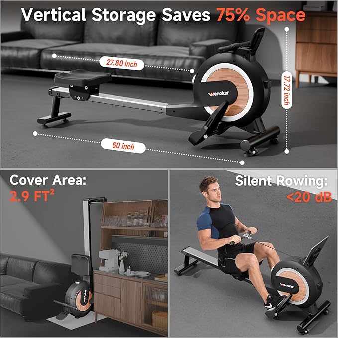 Rowing Machine, Wenoker Magnetic Rower Machine - Image 8