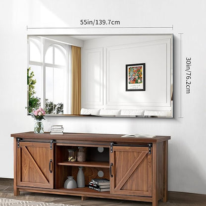 CILIBER Large Beveled Mirror, 30x55 Frameless Beveled Bathroom Mirrors - Image 3