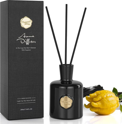 XEPTLE Reed Diffuser Set, 7.04 oz Oud & Bergamot Scent Diffuser by XEPTLE