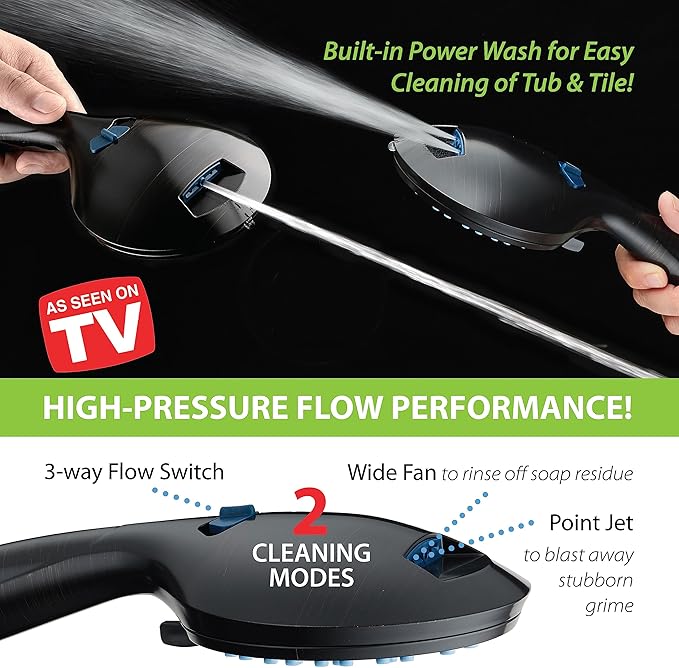 Hotel Spa AquaCare As-Seen-On-TV High Pressure Handheld/Rain 50-mode 3-way - Image 6