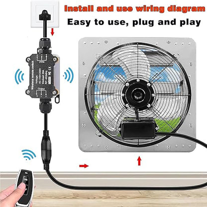 AC110V Remote Control Power Switch, Waterproof Wireless Light Switch, 165 Feet - Image 5