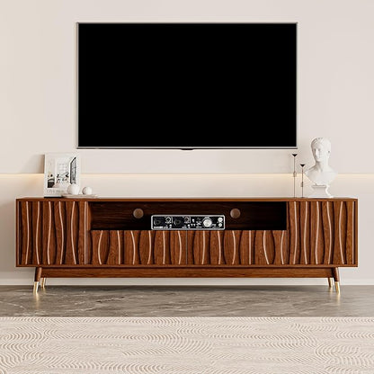 ATJafurn 78‘’ Brown Walnut Finish TV Stand by ATJafurnFurniture