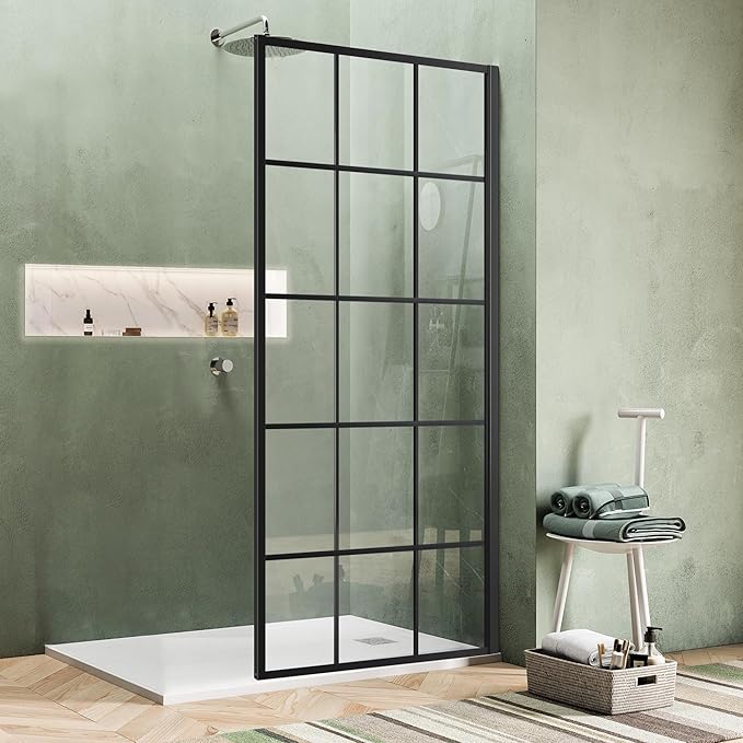 36W*74H Inch, Bathroom Framed Fixed Shower Glass Panel, 5/16" Thick Clear by Unknown
