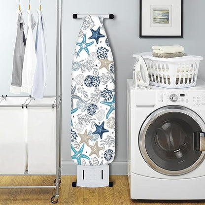 Extra Thick Ironing Board Cover and Pad, Coral Starfish Coastal 15x54 Ironing - Image 5