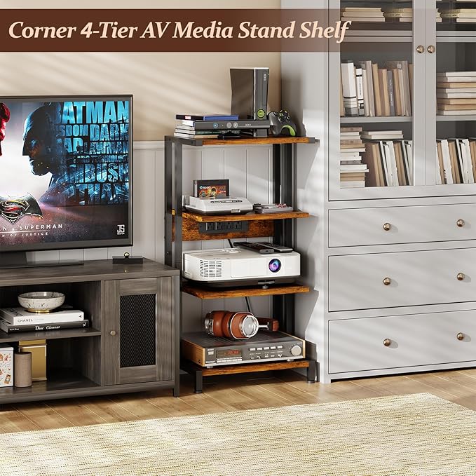 X-cosrack 16.5" Small 4-Tier AV Media Stand - Image 4