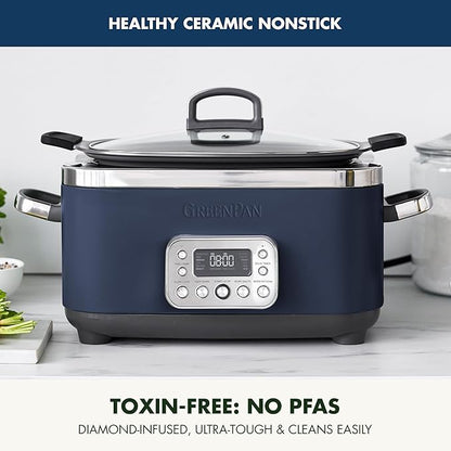 GreenPan Elite 14-in-1 Nonstick 6QT Electric Slow Cooker, PFAS-Free Ceramic - Image 2