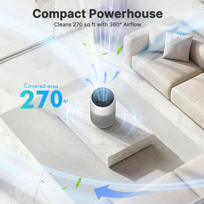 air purifiers for bedroom home, true hepa filter shown in use