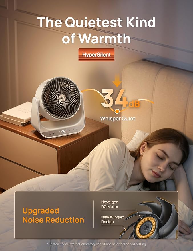 DREO 60° Vertical & 90° Horizontal 3D Oscillating Heating, 12 ft/s Long-Range - Image 6