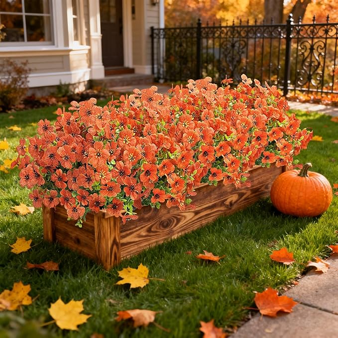 12 Bundles Artificial Flowers for Spring Summer Outdoor Decoration Fake Flowers - Image 2