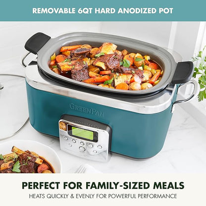 GreenPan Elite 8-in-1 Programmable 6QT Electric Slow Cooker, Dishwasher Safe - Image 5
