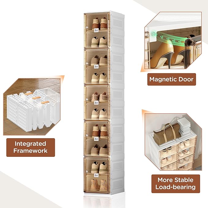 ANTBOX Shoe Organizer Storage Box, Portable Folding Shoe Rack - Image 4