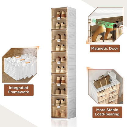 ANTBOX Shoe Organizer Storage Box, Portable Folding Shoe Rack - Image 4