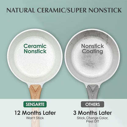 SENSARTE White Ceramic Nonstick Saucepan - Image 8