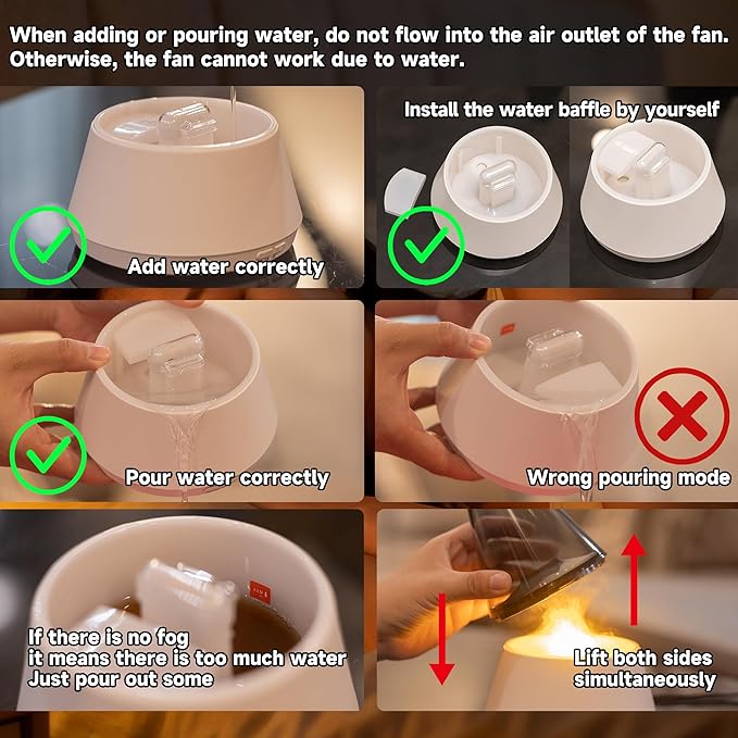 Essential Oil Diffuser, 7 Colors Flame Effect Aroma Humidifier - Image 8