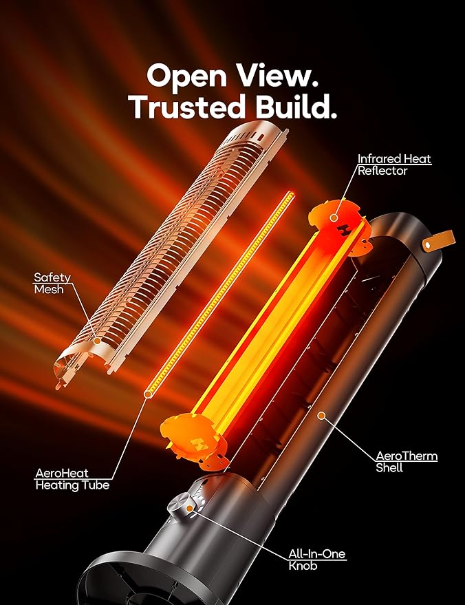 Patio Heater for Outdoor Use, Infrared Electric Outdoor Heater, 1500W Instant - Image 4