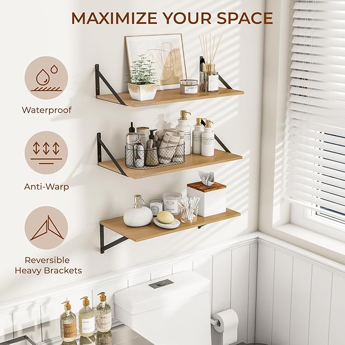 Heimlove 24" W x 12" D Wall Shelves - Image 4