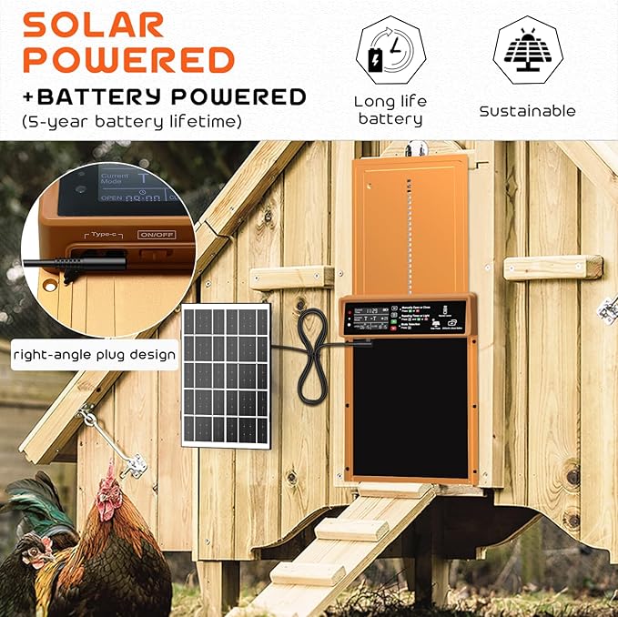 Asfrost Automatic Chicken Coop Door Solar Powered Automatic Chicken Door - Image 5