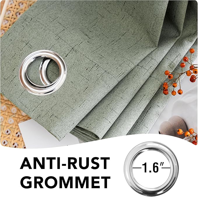 H.VERSAILTEX Linen Blackout Curtains Durable Thick Textured Linen Look 100% - Image 7