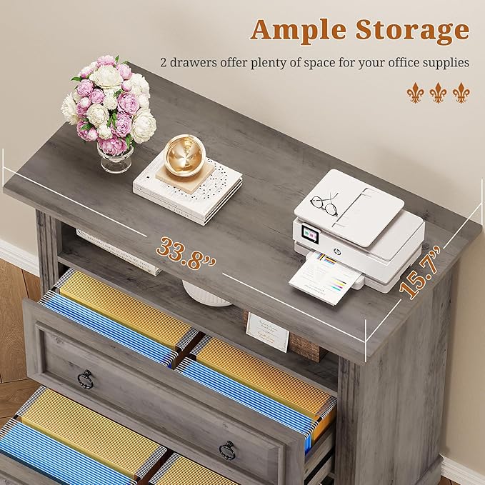 Itaar 2 Drawer File Cabinet, Farmhouse Filing Cabinet - Image 5