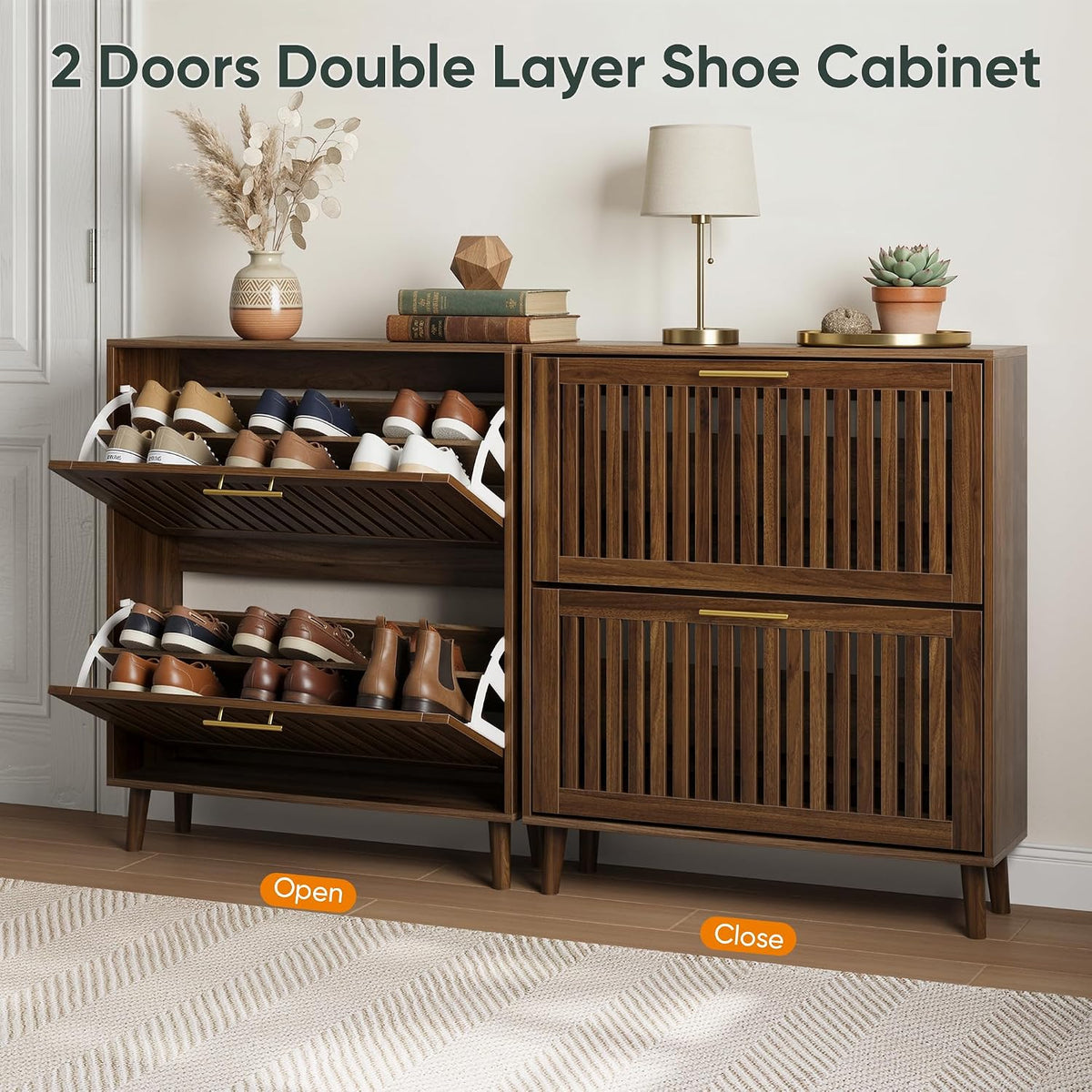 smart fendee 31.5" w shoe cabinet storage for on a desk or shelf