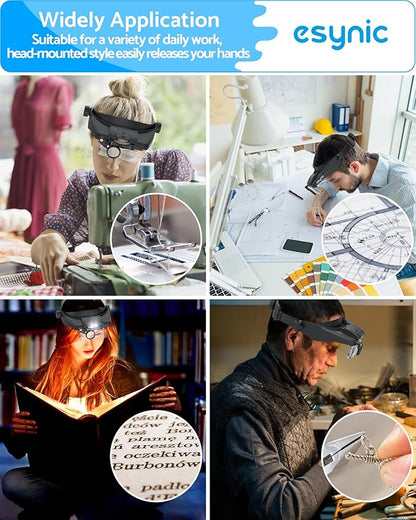 eSynic Type-C Rechargeable Magnifying Glasses Headset-Up to 13X Magnification-5 - Image 7