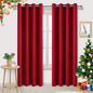 DWCN Red Christmas Curtains 84 Inch Length, Solid Thermal Blackout Bedroom by DWCN