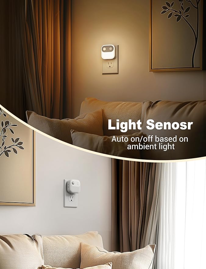 JandCase Motion Sensor Night Light, Night Lights Plug into Wall 2 Pack - Image 6