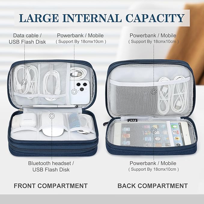 FYY Electronic Organizer, Large Travel Cable Organizer Bag Pouch Electronic - Image 3