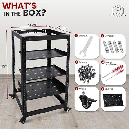 Pyle 20U Open Frame Server Rack - Image 7
