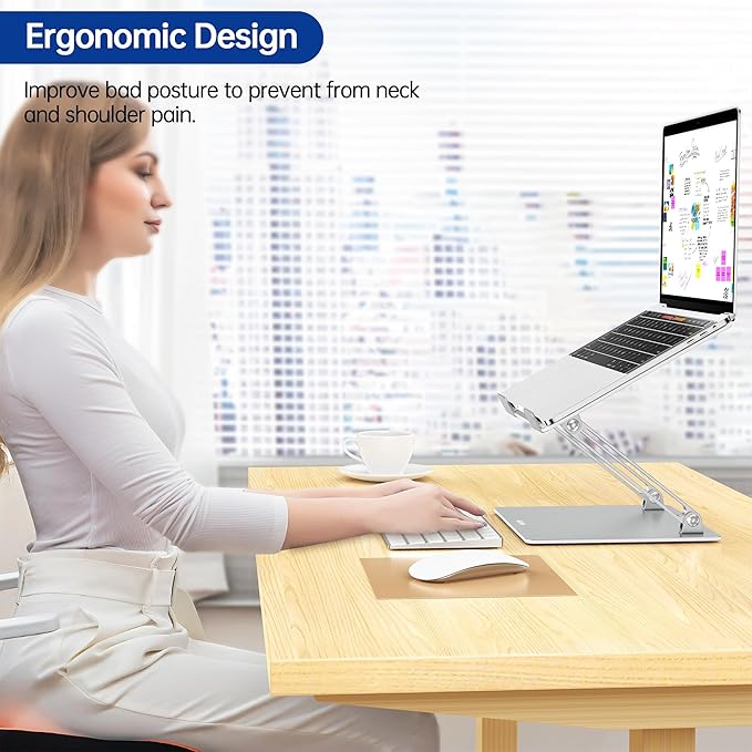 BESIGN LS10 Aluminum Laptop Stand, Ergonomic Adjustable Notebook Tablet Stand - Image 2