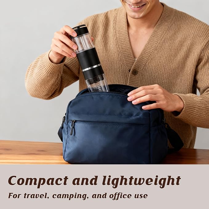 PIQUEBAR Portable Coffee Maker for Ground Coffee & Capsules, Small Espresso - Image 10