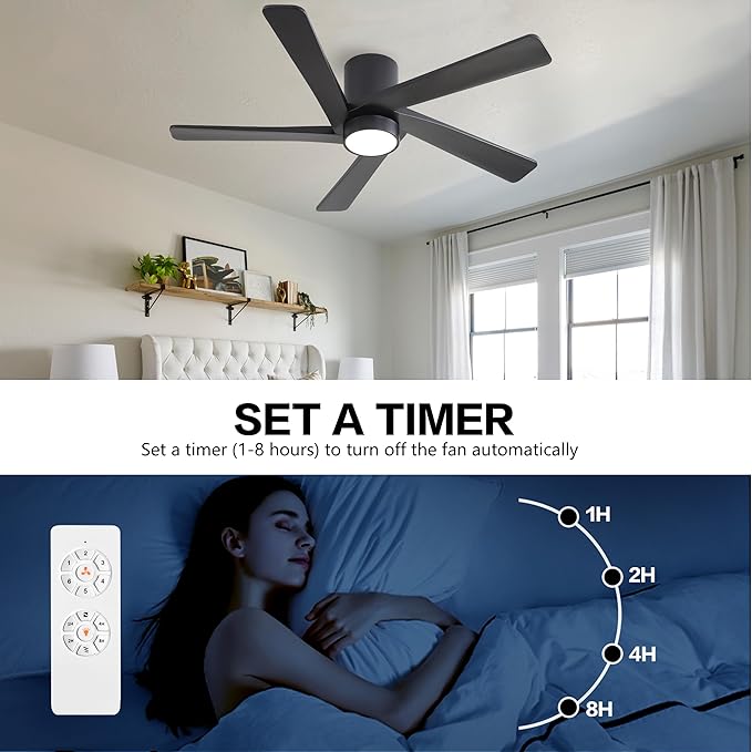 WINGBO 48 Inch Flush Mount DC Ceiling Fan - Image 7