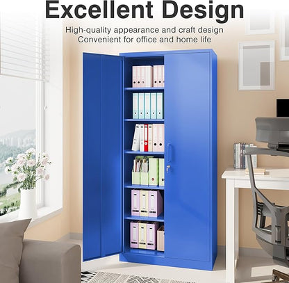 SISESOL Blue Metal Storage Cabinet - Image 7