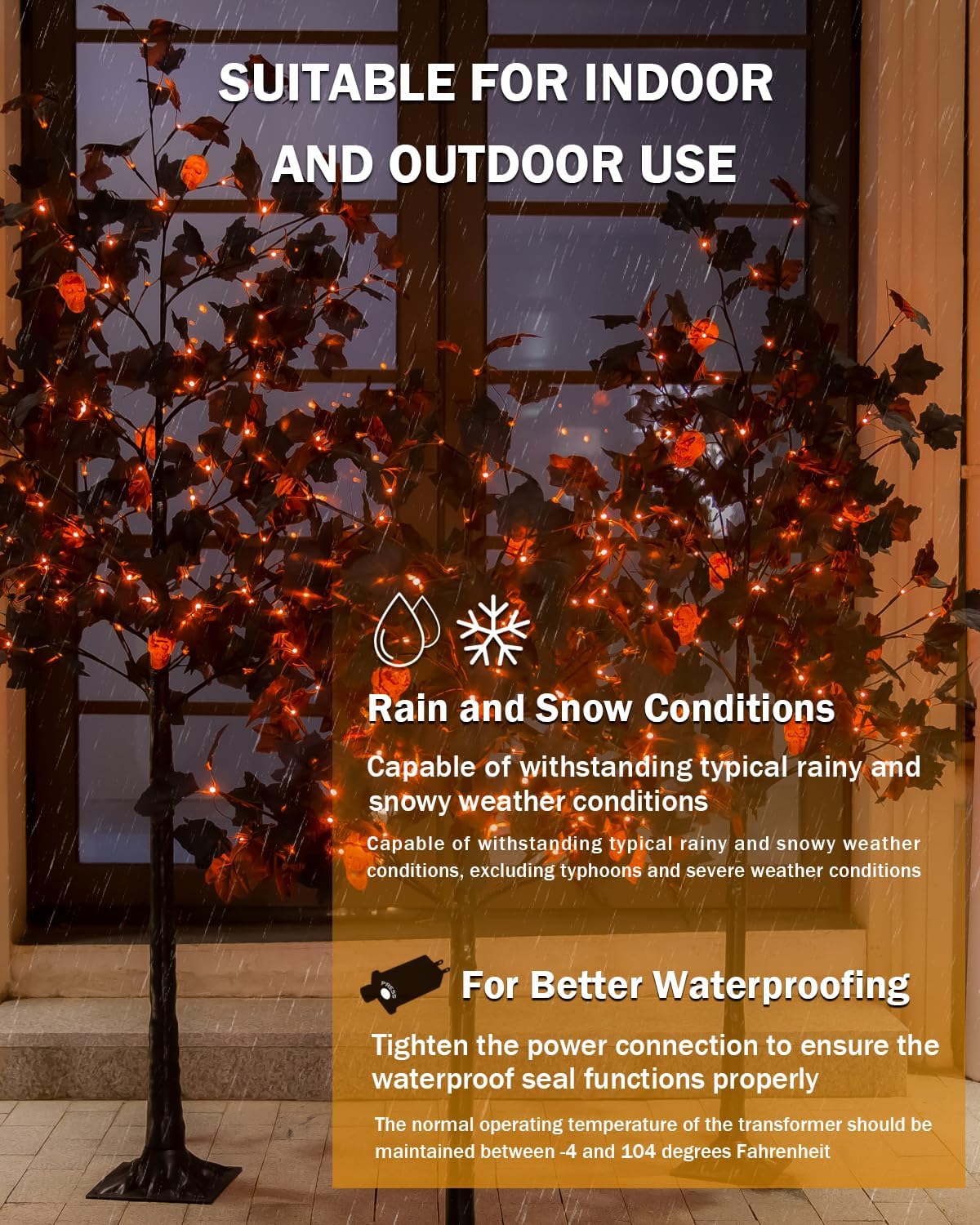 TYBEEU Halloween Decor Set – 4ft, 5ft & 6ft Black Maple Trees
